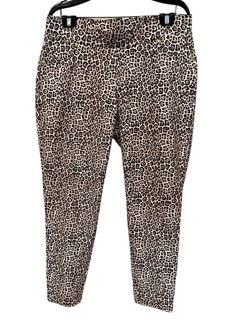 Michael Kors leopard print pull on pants Neutral Brown & Black size 1X
